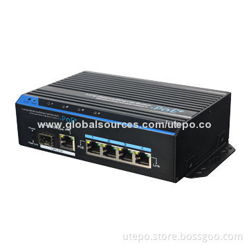 4 Ports PoE Long Distance Ethernet Switch with 100Mbps Optical Port & Ethernet Port